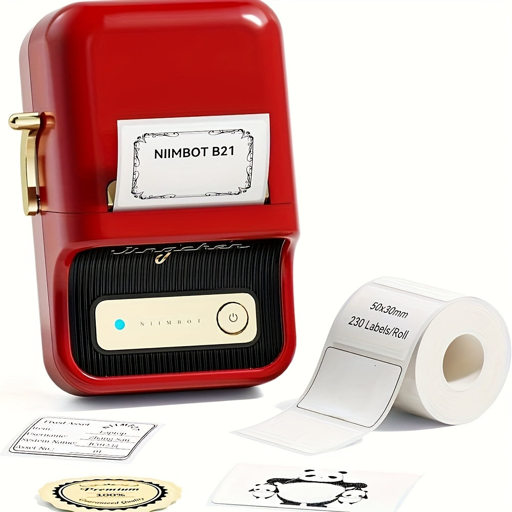 Niimbot B21 Smart Label Printer - Portable, wireless thermal label maker for home, office, store. Inkless & fast printing, high-quality, versatile label printing. 20-50mm width, USB/battery