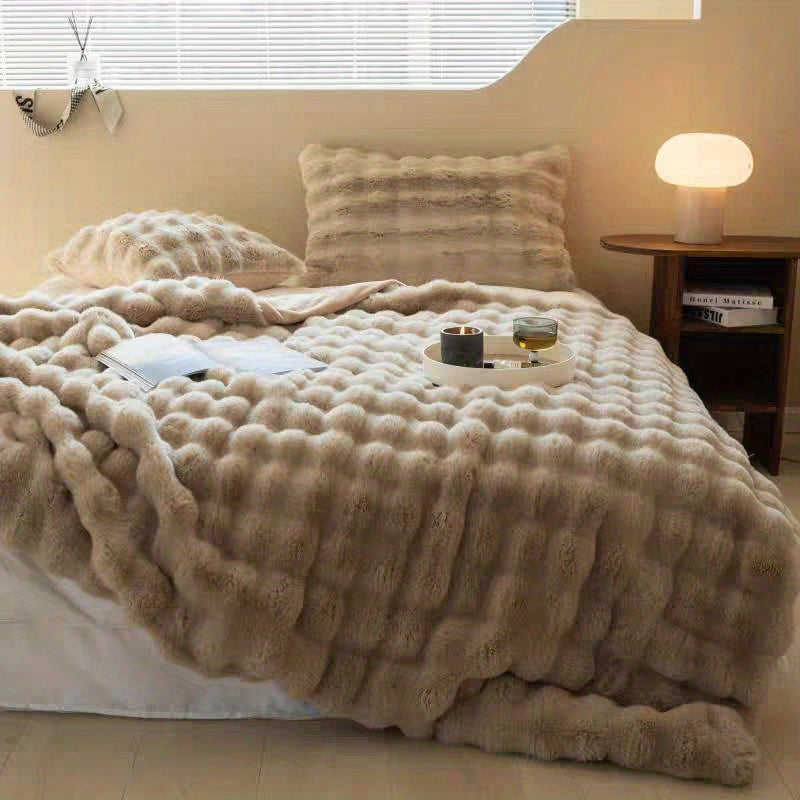 Soft and cozy plush blanket, perfect for travel, sofa, bed, and home décor - ideal gift for loved ones.