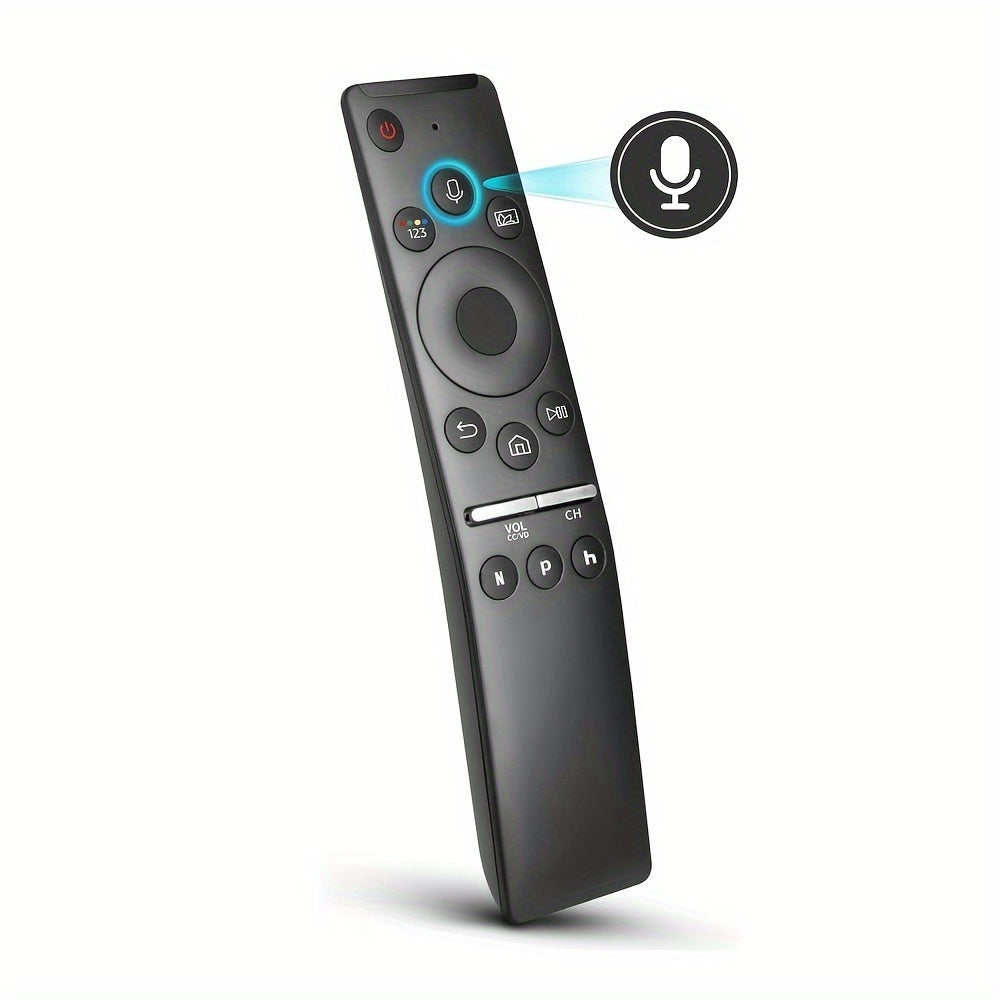 Voice control remote for Samsung TVs with Easy-Pair technology is compatible with Smart, Curved, QLED, LED LCD, 8K & 4K models. No batteries required, includes Play, Launch, and Navigation