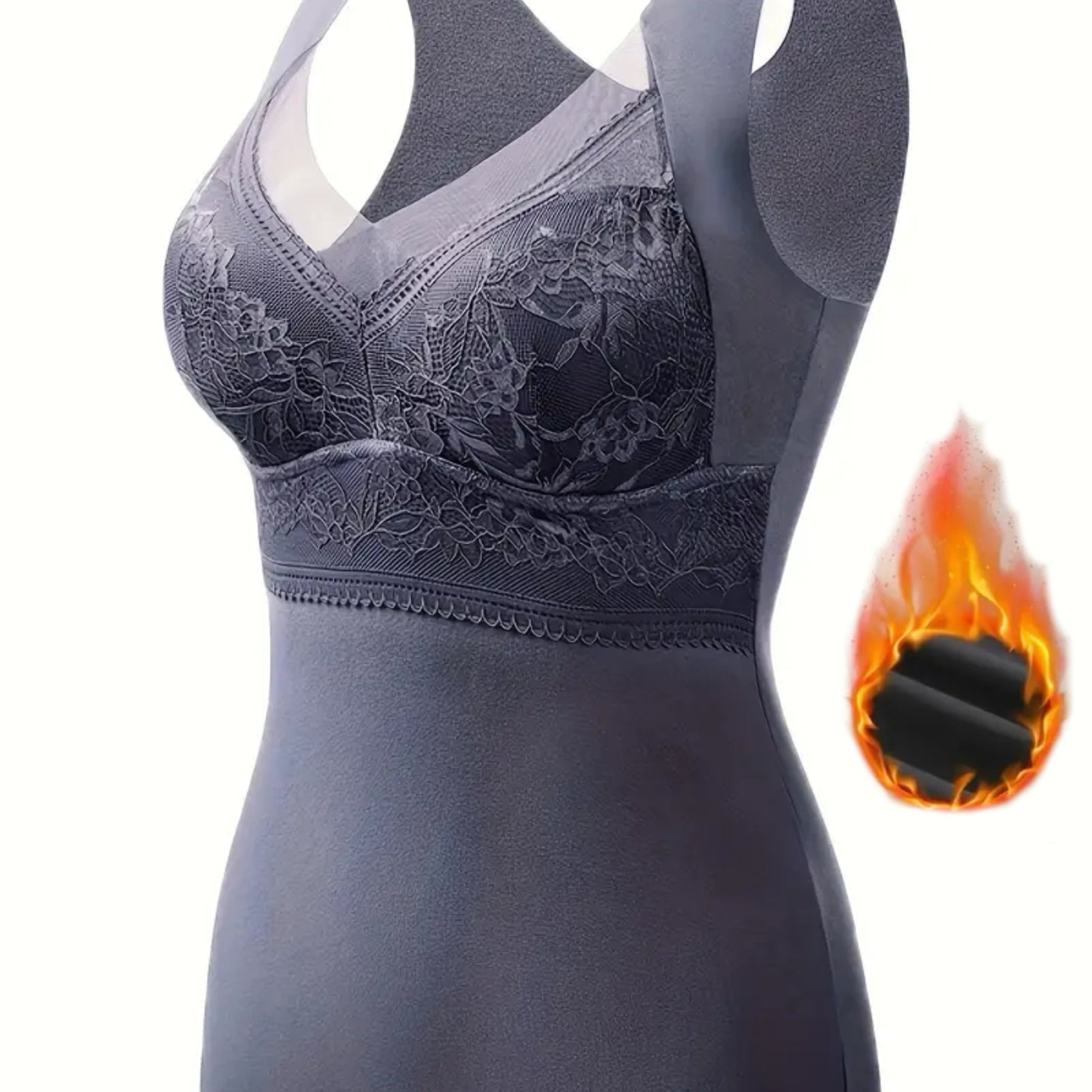 Women's Thermal Fleece-Lined Tank Top with Built-In Padded Bra, Nylon & Spandex Blend