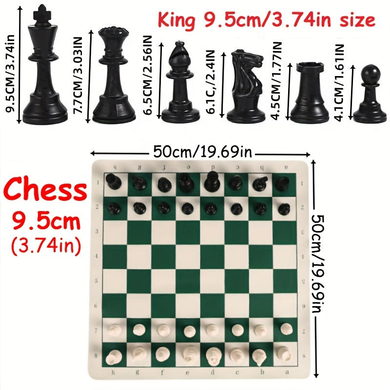 International Chess Set for Adults: Plastic Chess Pieces for Championship Game