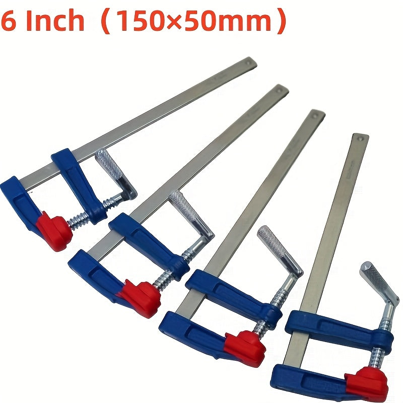 Set of 4 Brick Profile F Clamping Rods Quick Slide Wood Clamp in 6", 12", and 24" sizes.