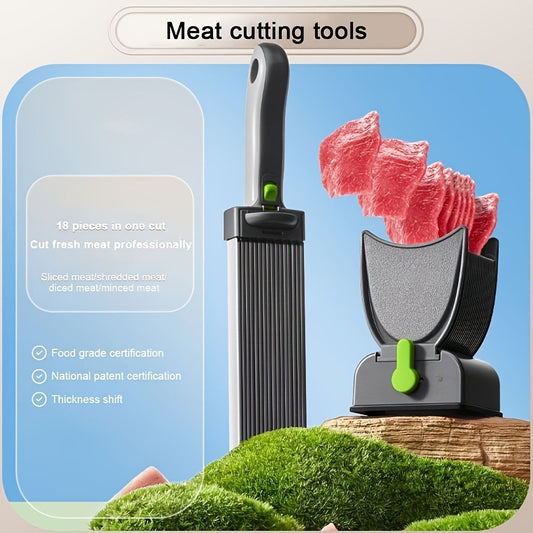 Stainless Steel Meat Slicer and Dicer Set - Manual Kitchen Knife for Cutting Fresh Beef, Pork, and Lamb - Ideal for Home Cooking and BBQ - Black, Food Grade, No Electricity Needed