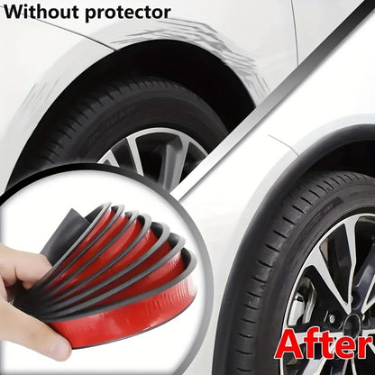 Red plastic 1.5m wheel arch protector strip for SUVs and cars. Durable, anti-collision and waterproof with easy installation.