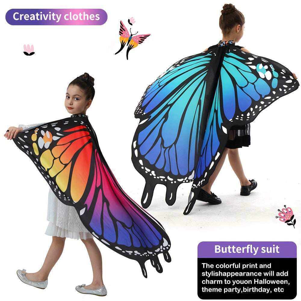 GDBY Butterfly Wings Costume Set for Girls - Party Animal Themed Princess Dress Up Accessories with Black Headband, Made of Machine Washable Polyester and Spandex, Non-Feathered Butterfly Wings Perfect for Birthday Parties and Halloween Costumes