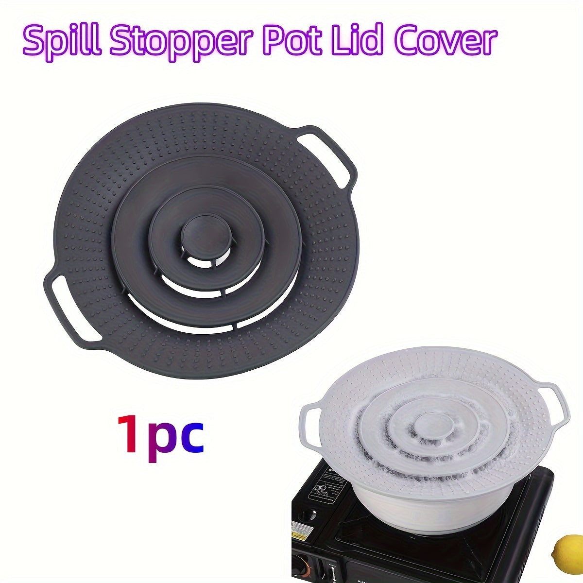 Spill Stopper Pot Lid Cover - Prevent Boiling Over with this Silicone Cover for Pots and Pans - Safeguard Your Cooking with this 30.48cm Multi-Function Lid Cover for Kitchen Use