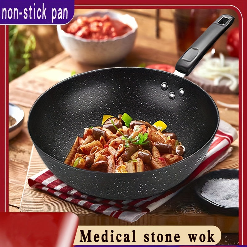 Universal non-stick frying pan suitable for household gas stoves, induction cookers, and rice stone cooking