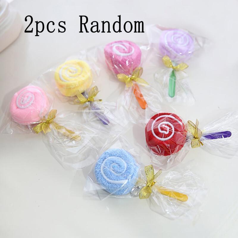 2 or 4 pieces of lollipop-shaped cake towels, a creative and charming gift for weddings or birthdays.