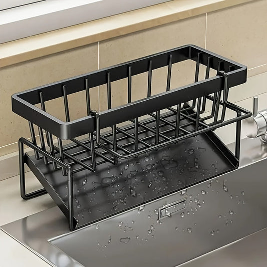 Simplify your kitchen with the 1pc Sponge Caddy Sink Organizer. This versatile holder is perfect for storing all your cleaning supplies, such as scrubbers, brushes, and soap. It is designed to keep your kitchen tidy and organized. Suitable for ages 14