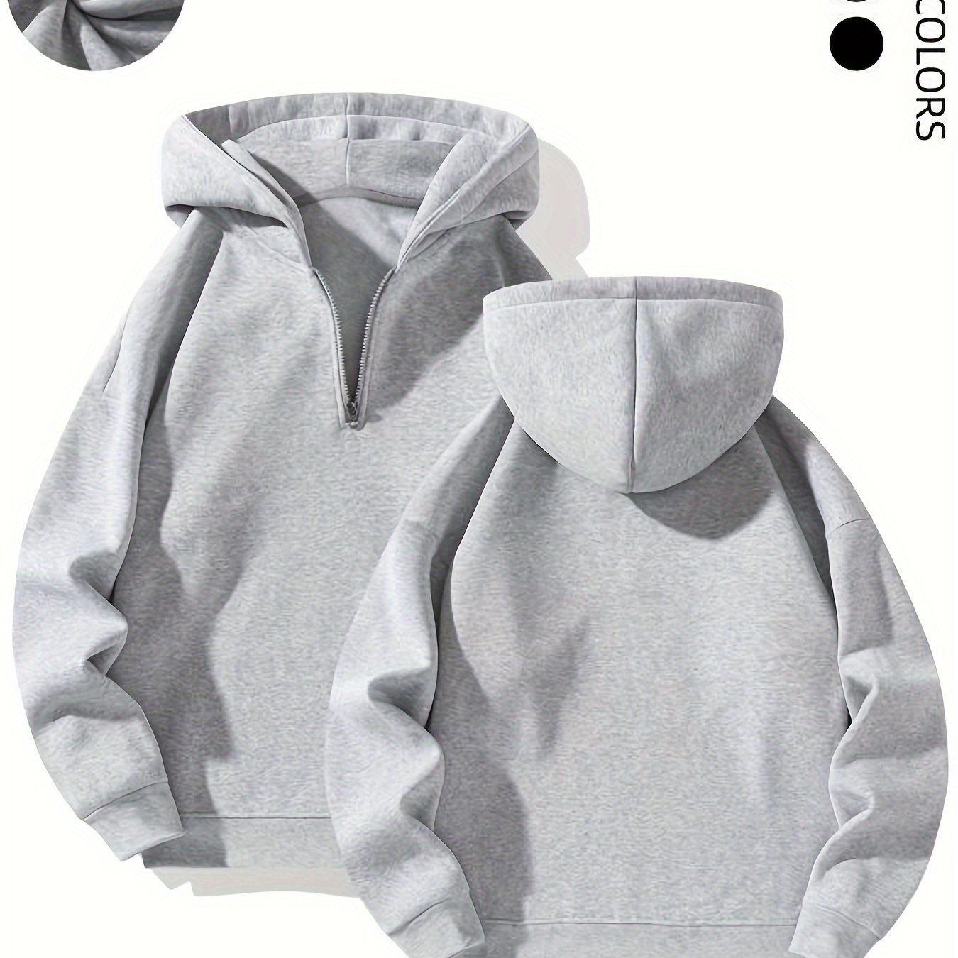 Soft pink zip-up hoodie made from polyester. Features long sleeves, front pocket, and modern minimalist design. Perfect for staying warm in fall and winter.