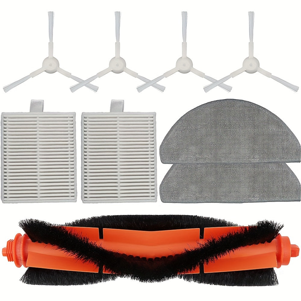 This set of Xiaomi Mijia Vacuum Cleaner Accessories includes 1 Roller Brush, 2 Hepa Filters, 2 Mop Pads, and 4 Side Spin Brushes designed for use with E10, E12, and B112 models.