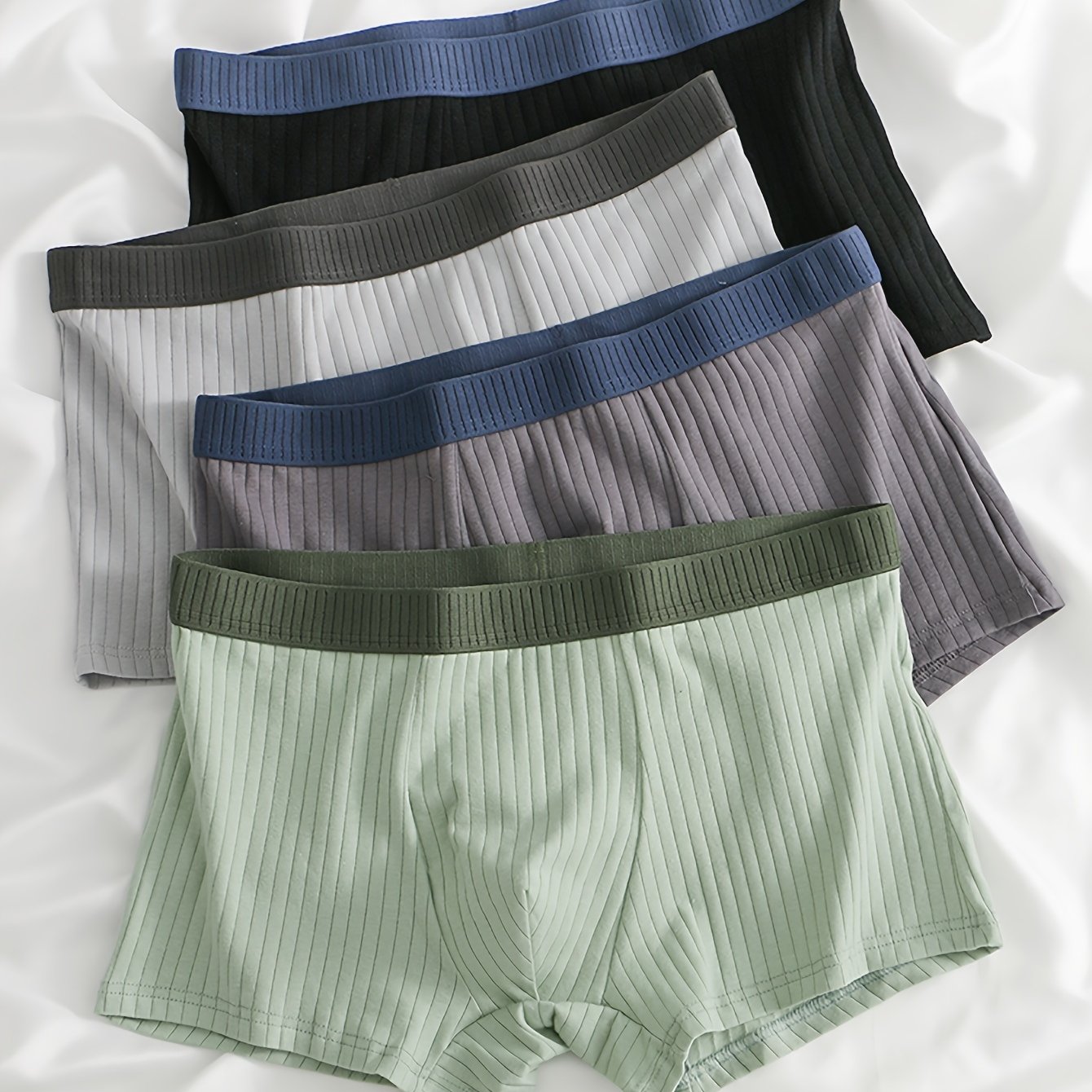 4-Piece Men's Boxer Briefs: Cotton Blend, Stretchy, Assorted Colors