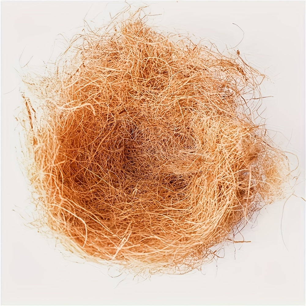 100g of natural coconut fiber for bird nests, green plants, and DIY crafts, perfect for bird supplies and projects.