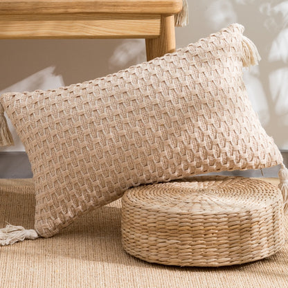 Modern minimalist jacquard knitting pillow cover - soft and stylish for living room, bedroom, office chair.