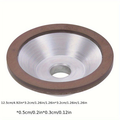 Resin diamond grinding wheel for tungsten carbide sharpening - manual rotary tool for alloy grinding.