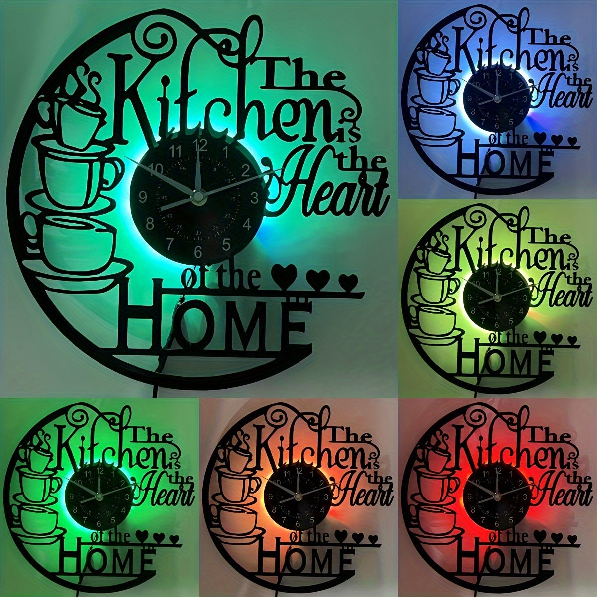 Vinyl Record Wall Clock in Black, Silent for Living Room, Bedroom, Kitchen, Office, Bar, Cafe, or Coffee Shop.