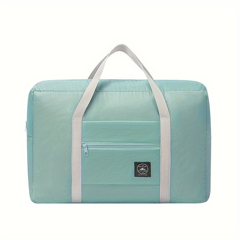 Travel bag for business trips, hand washable, durable fabric, lake blue, portable and folding.