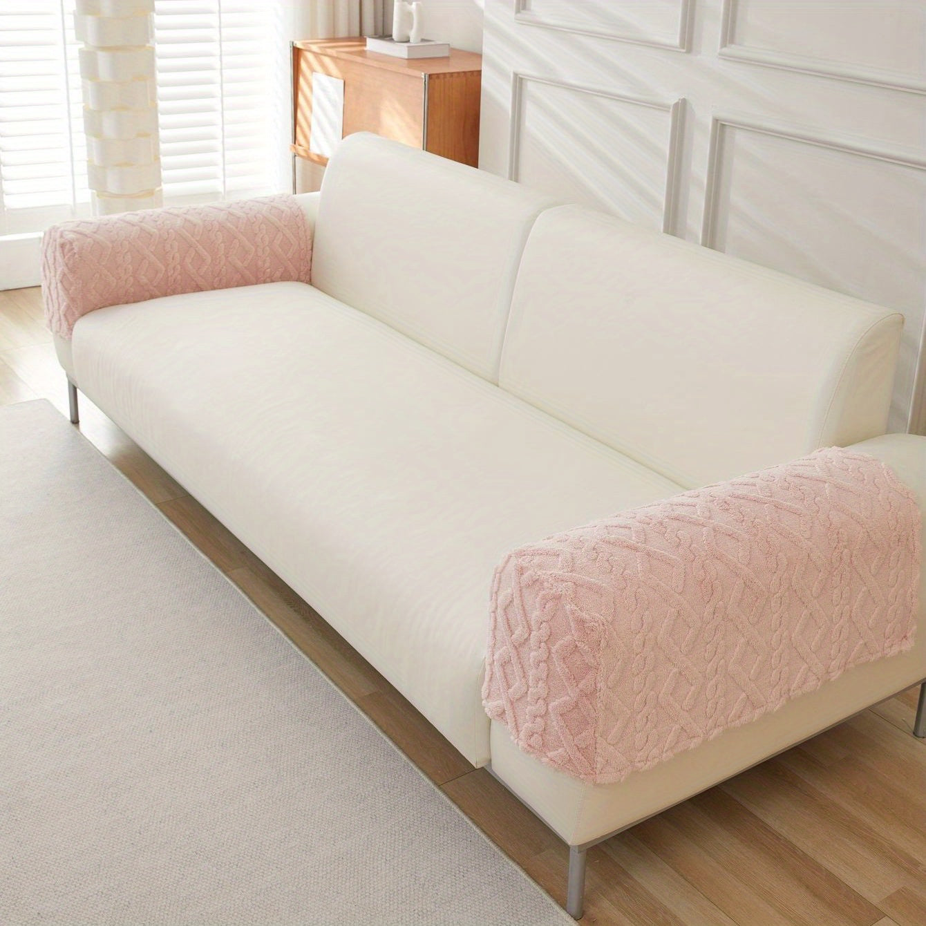 2-qismli Yumshoq Jakard Sofasi Armrest Slipcover - Mebelingizni himoya qiling va yaxshilang.