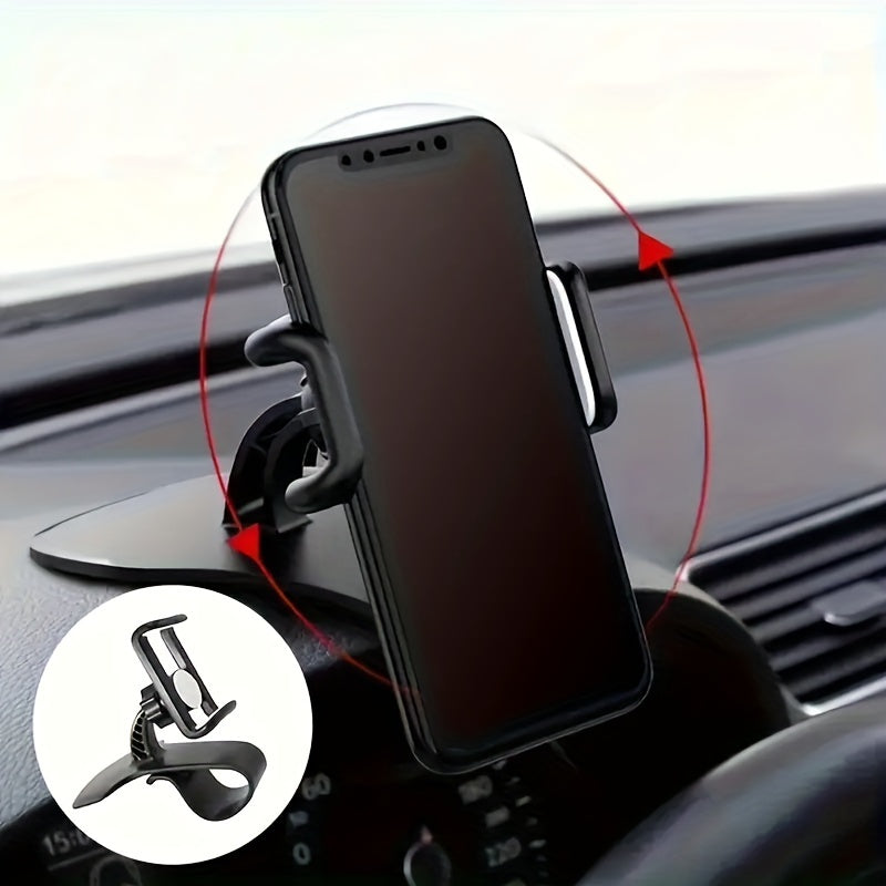 ABS Material Dashboard Phone Holder for Cars - Easy Installation, Anti-Slip Clamp, Rotatable Mount for Various Phone Brands, Non-Waterproof Auto Device Support