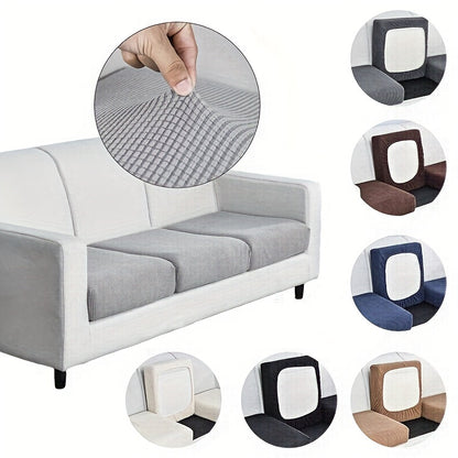 Removable and washable elastic sofa cushion cover, single piece, in a solid color to protect against dust.