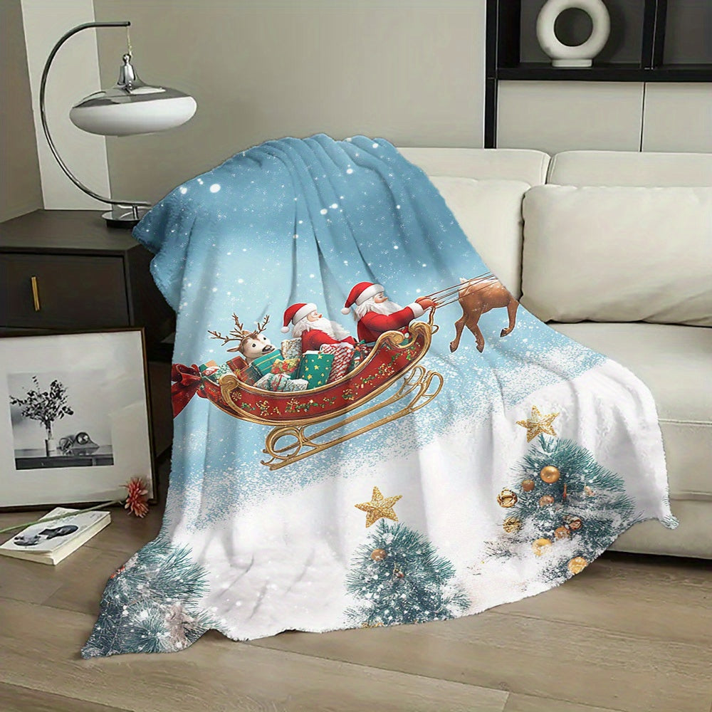 Get cozy this Christmas with our digital print flannel throw blanket! This soft and warm quilted bedding is perfect for all seasons and features a contemporary style. Made with anti-allergy polyester, this multipurpose blanket is ideal for snuggling up