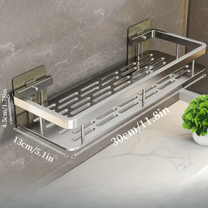 Настенная полка для ванной, стойка и клейкая корзина для душа для туалетных принадлежностей, косметики, мелочей, бутылок с приправами, хранения в ванной и на кухне.