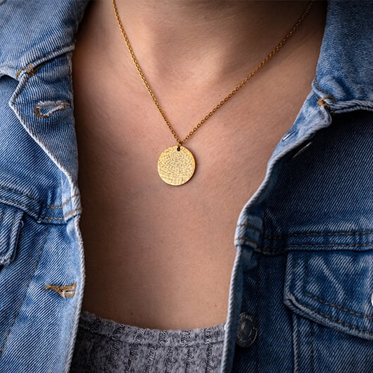 This stunning Star Map Pendant Necklace is custom-engraved and crafted from high-quality 18K Golden Plated 304 Stainless Steel. Elegant and alluring, it is the perfect accessory for daily wear and makes for a thoughtful gift. Ideal for celebrating