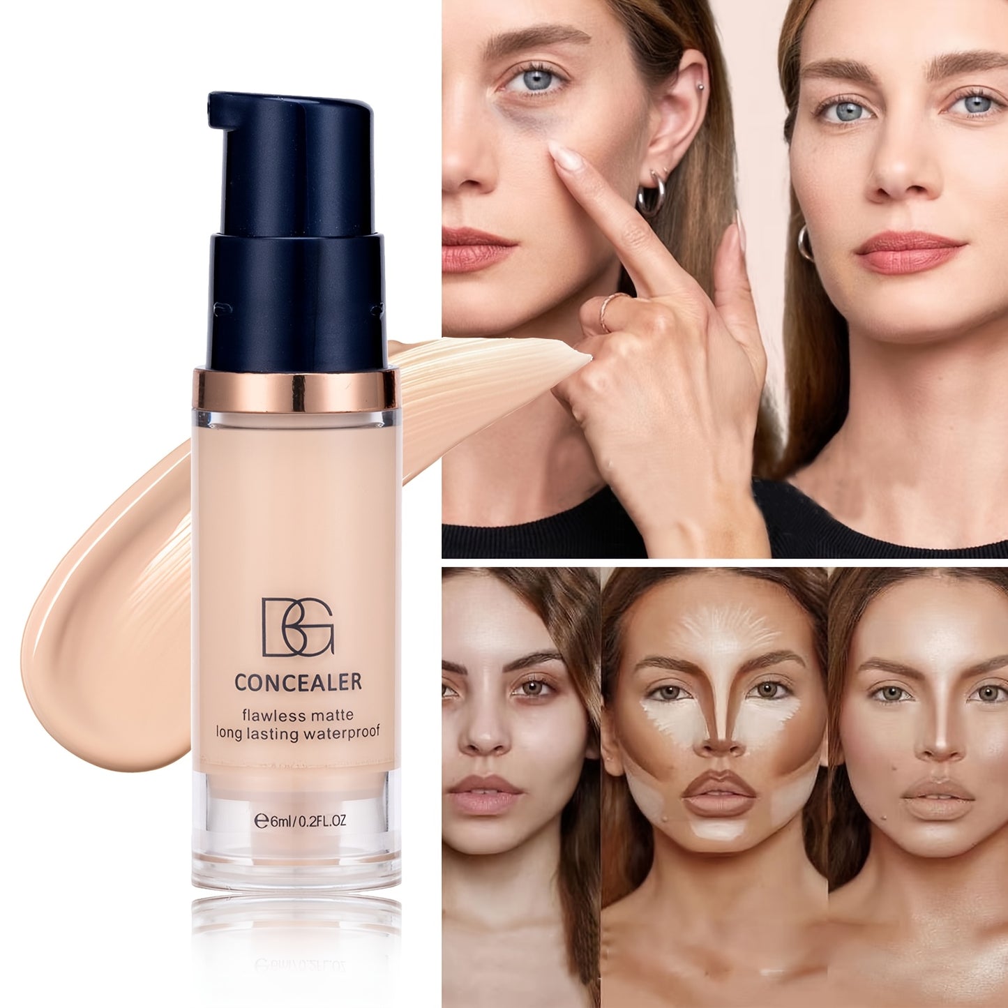 Concealer that moisturizes and covers dark circles and blemishes with long-lasting, waterproof formula. Suitable for all skin types.