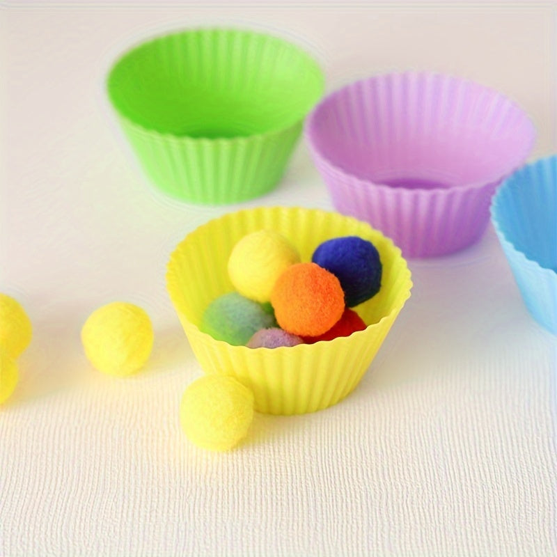 Children's educational toy: Colorful plush balls to help with sorting, counting, and concentration.