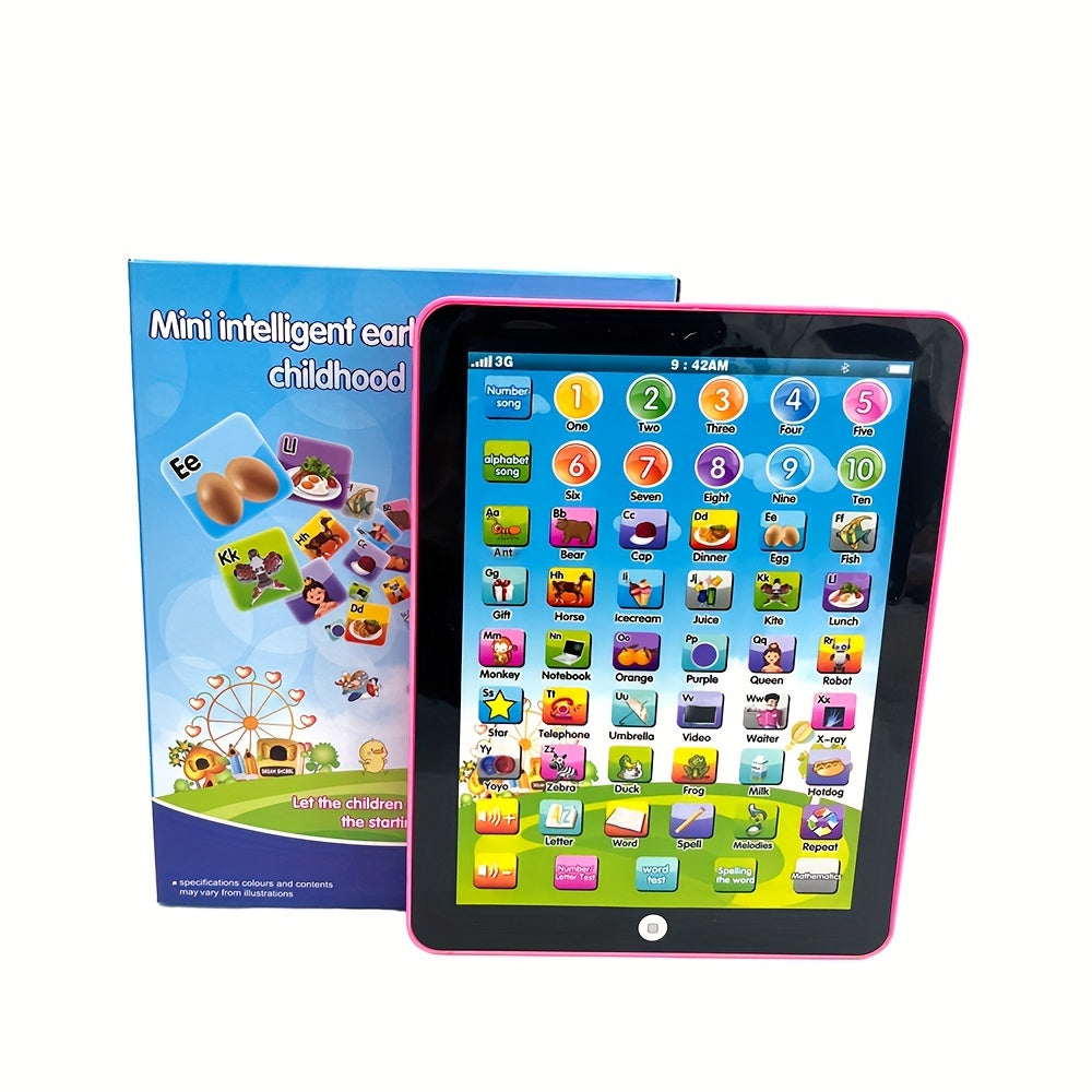 Kids' tablet toy for fun learning in multicolor, battery-powered.