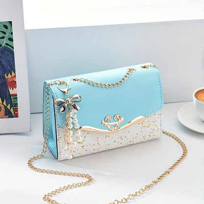 Stylish mini crossbody bag with sparkling details, lightweight PU material, adjustable strap, magnetic closure. Ideal for holidays and gifts.