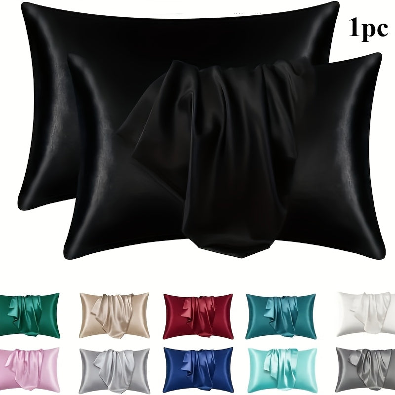 Indulge in Luxury with a Single Luxury Satin Pillowcase - Smooth, Comfortable & Gentle on Skin, Available in Solid Colors with Envelope Closure, Easy to Clean in the Washing Machine - Ideal for Home Bedding