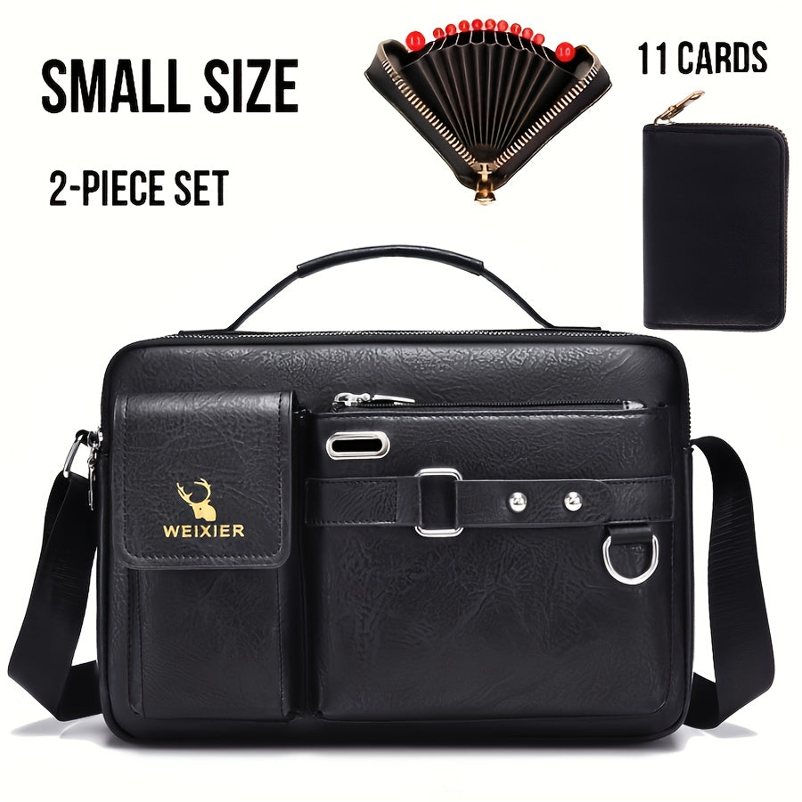 WEIXIER shoulder bag set includes satchel, casual bag, card holder wallet with multi-card slots.