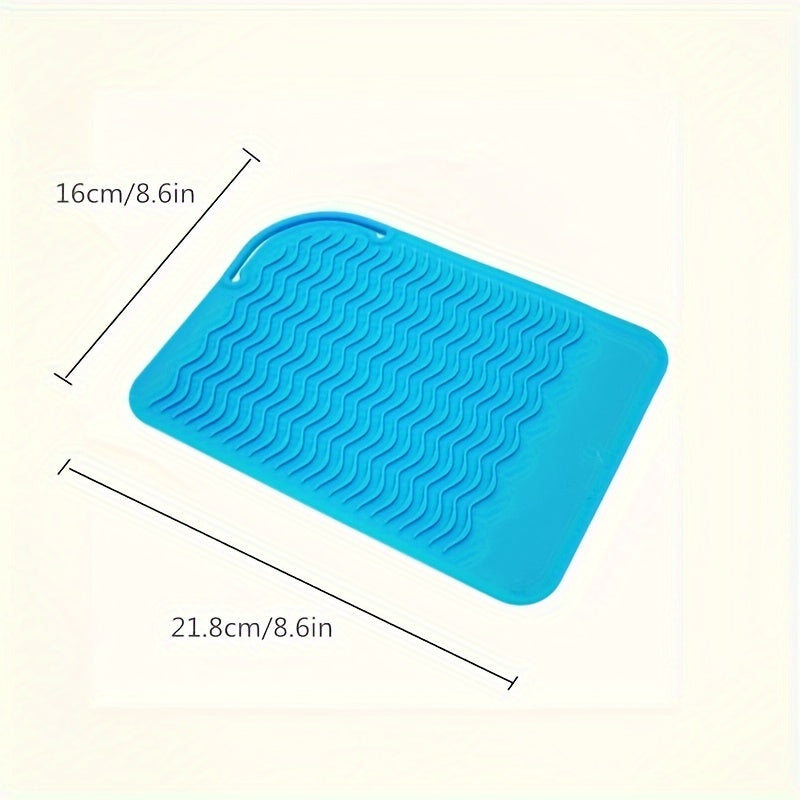 Heat-resistant silicone mat for hair tools - shields surfaces from straighteners, flat irons, and curling irons