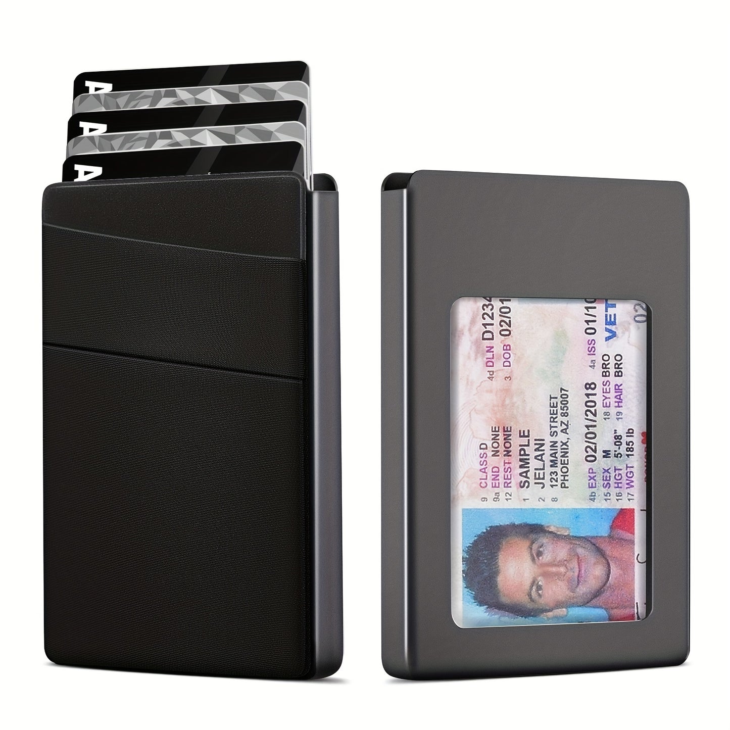 RFID blocking pop-up credit card holder and minimalist money bag for men - perfect gift.