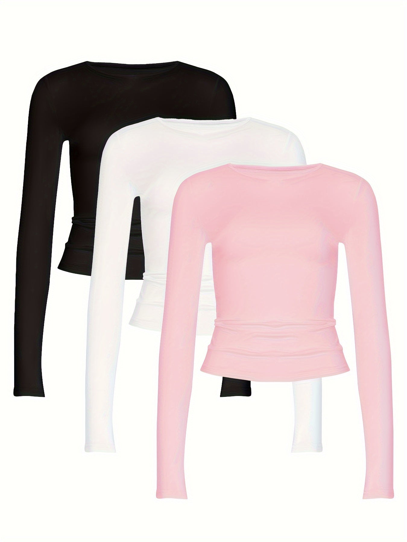 3 Long-Sleeve T-Shirts in Kardashian Style