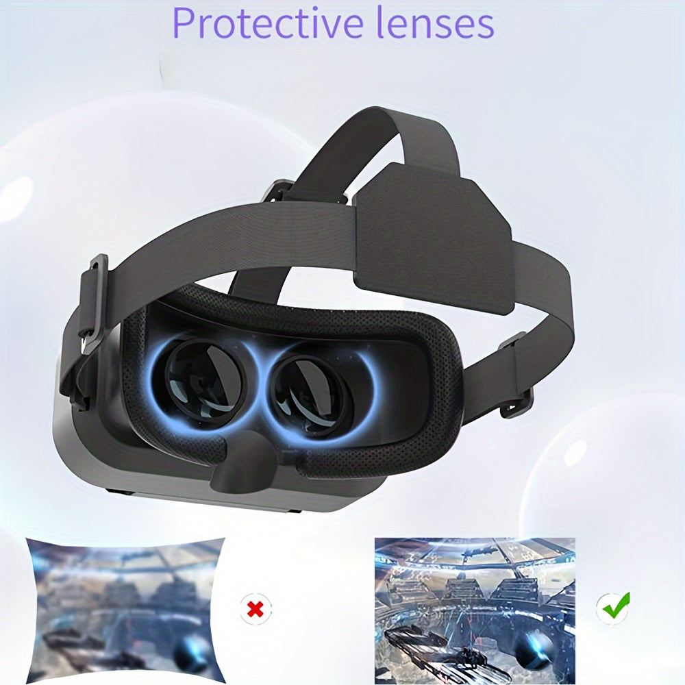 1 piece 3D VR headset for iPhones/Android phones with controllers and binocular lenses.