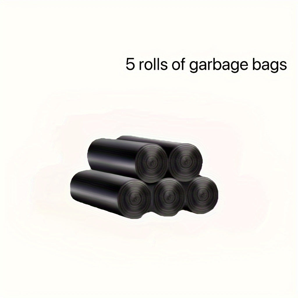 100-Pack of High-Quality Thick Polyethylene Trash Bags for Various Areas of the Home - Living Room, Bedroom, Bathroom, Toilet, Kitchen. These Disposable Garbage Bags are Black, Large in Size, and are Durable for Handheld Trash Cans.