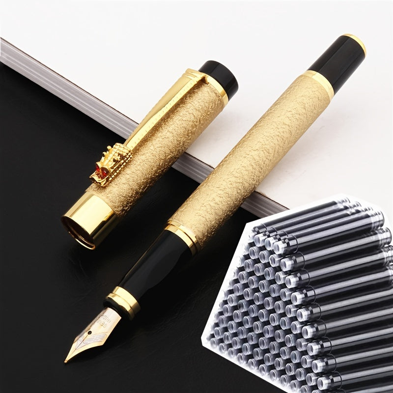 Set of 50 ink pens and 1 metal fountain pen for daily work, writing, holidays, school, office gifts.