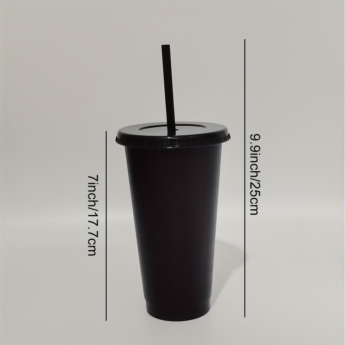 5 reusable plastic cups with straw and lids, perfect for parties and gifts.