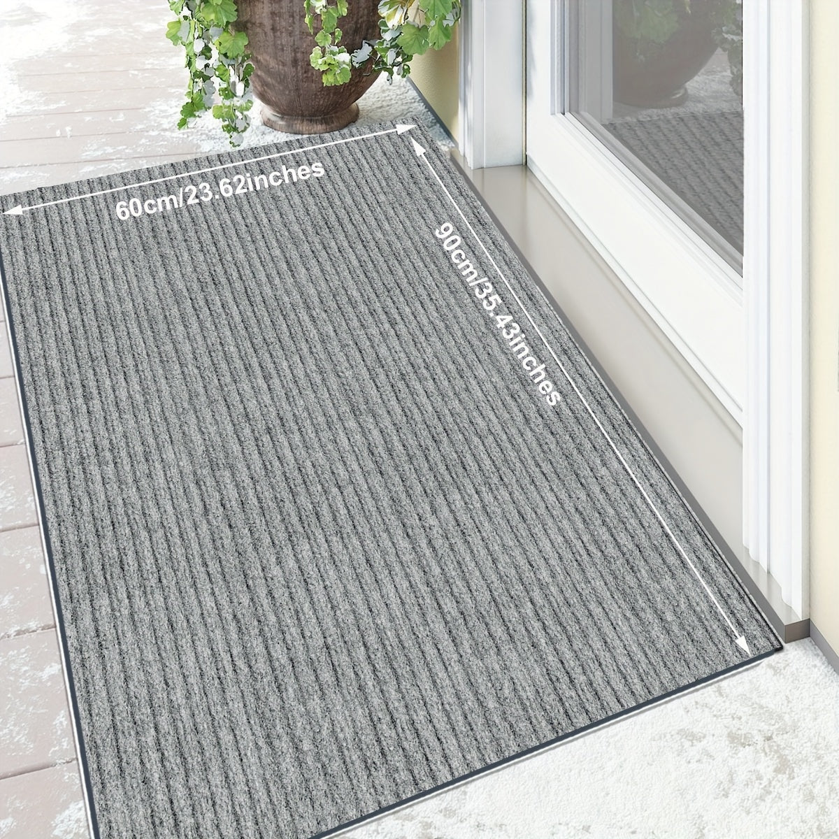 Durable All-Season Outdoor and Indoor Door Mat for Home Entrance, Anti-Slip Heavy Duty Front Door Mat for Garage, Garden, and Pets, Easy to Clean Absorbent Washable Dirt Trapper Indoor Mat