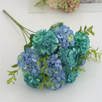 10 Head Artificial Hydrangea Bouquet for Wedding and Home Decor