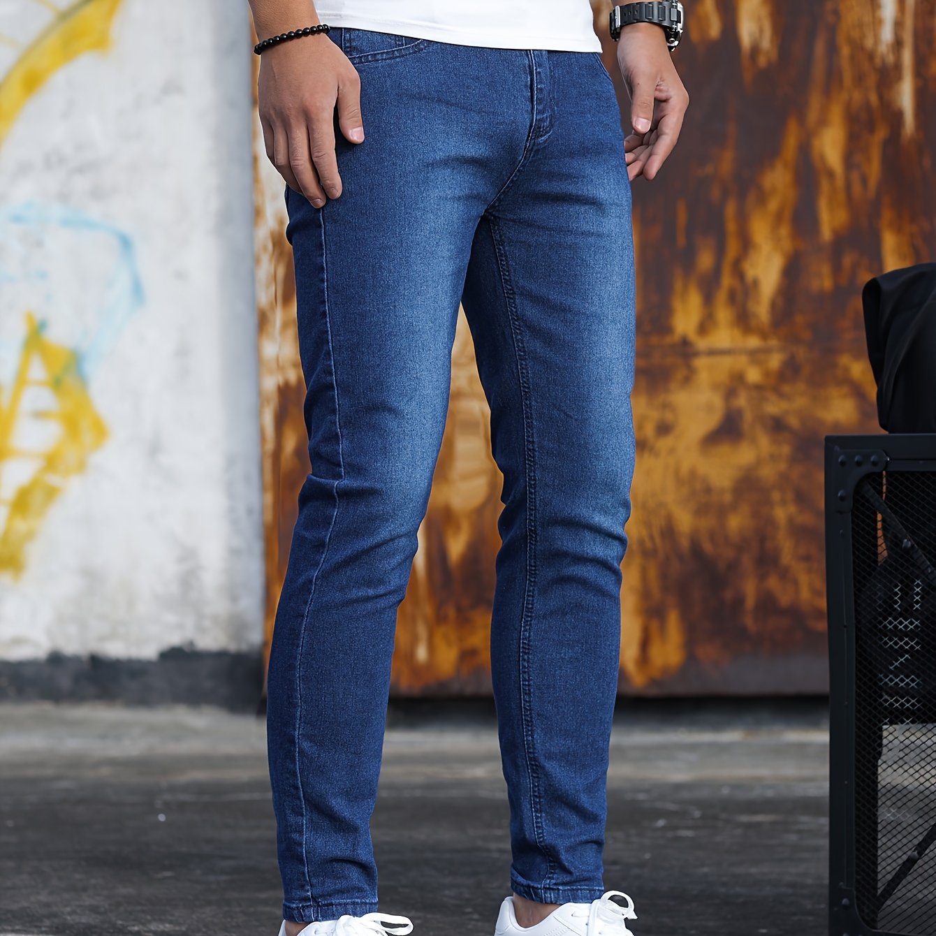 Stretch denim pants for men, ideal for all seasons.