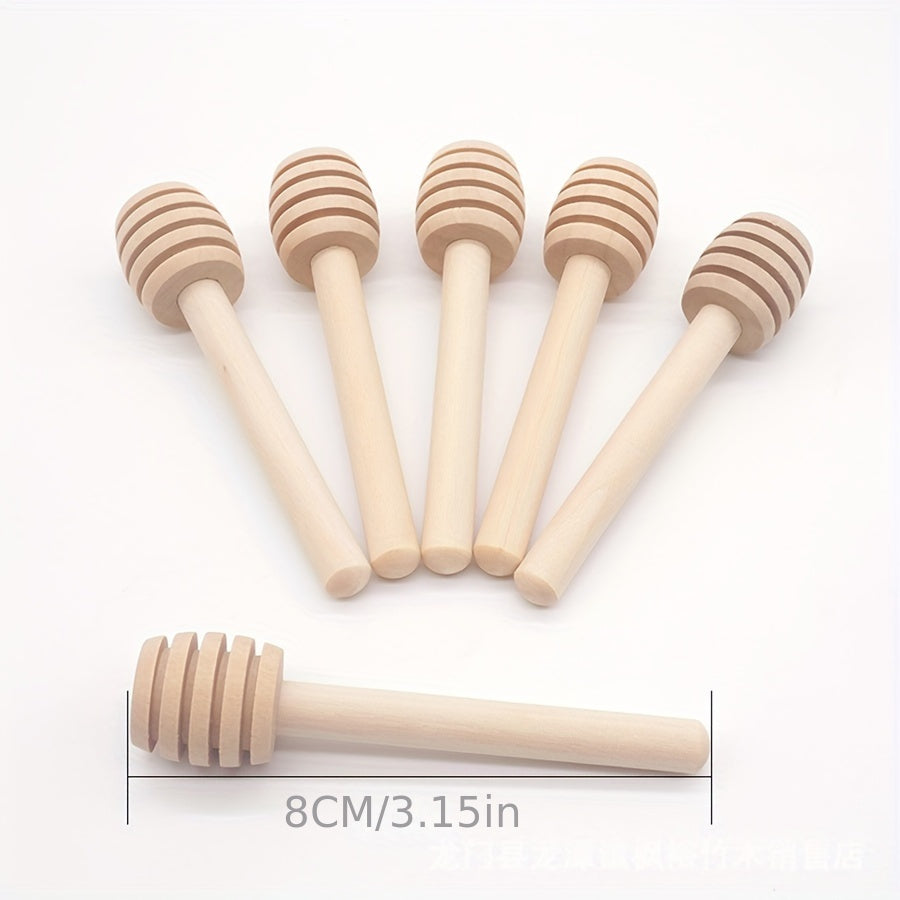 100 Mini Wooden Honey Spoons for Honey Jars and Dessert Making