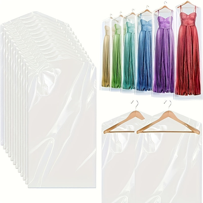 20 pieces of high-quality transparent suit dust covers made from durable plastic. Perfect for hanging garments like shirts, blazers, dresses, and outerwear. Ideal for organizing your closet at home, in the bedroom, or in a dorm room.