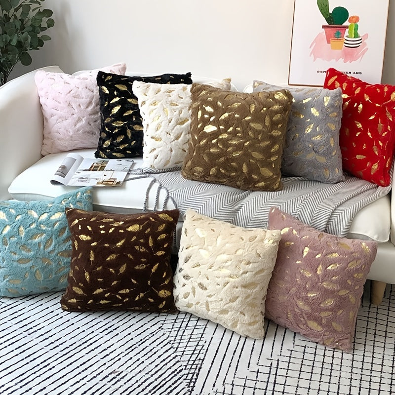 Luxurious faux fur throw pillow cover without pillow core, perfect for sofa, bedroom, car.