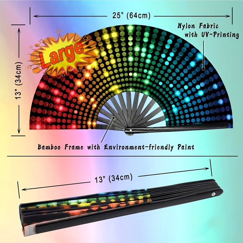 Светящийся в темноте складной веер с природной тематикой, портативный аксессуар для вечеринок, рейвов, фестивалей и танцевальных мероприятий