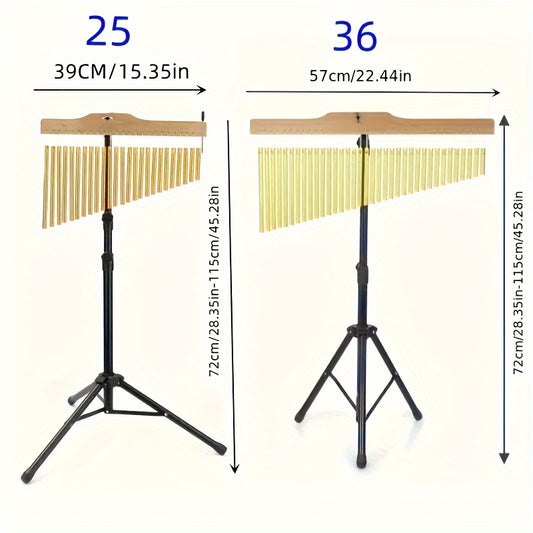 36-tone Wind Chime Set with stand, mallet, and percussion instruments for musical performances, orchestras, and bands. 25-tone bundles available for accompaniment instruments.