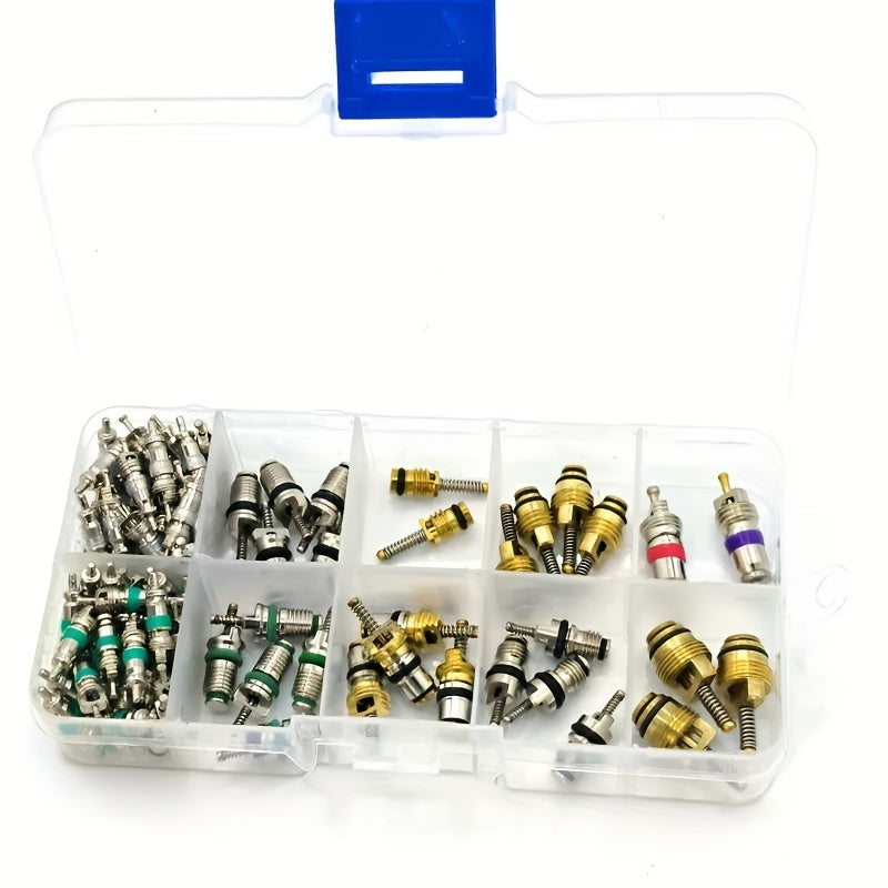 Automotive Air Conditioning Assortment Kit - 100pcs/box of R134A Car A/C Core Valves