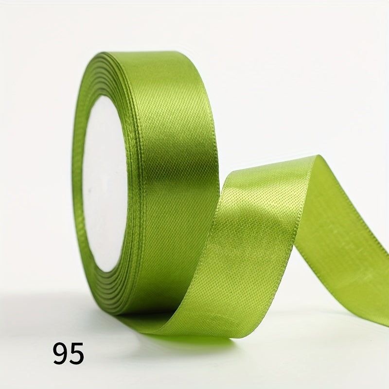 1 piece of 2.5cm wide, 25 yards long satin ribbon for gift wrapping, wedding decoration, car silk ribbon, baking, and webbing.